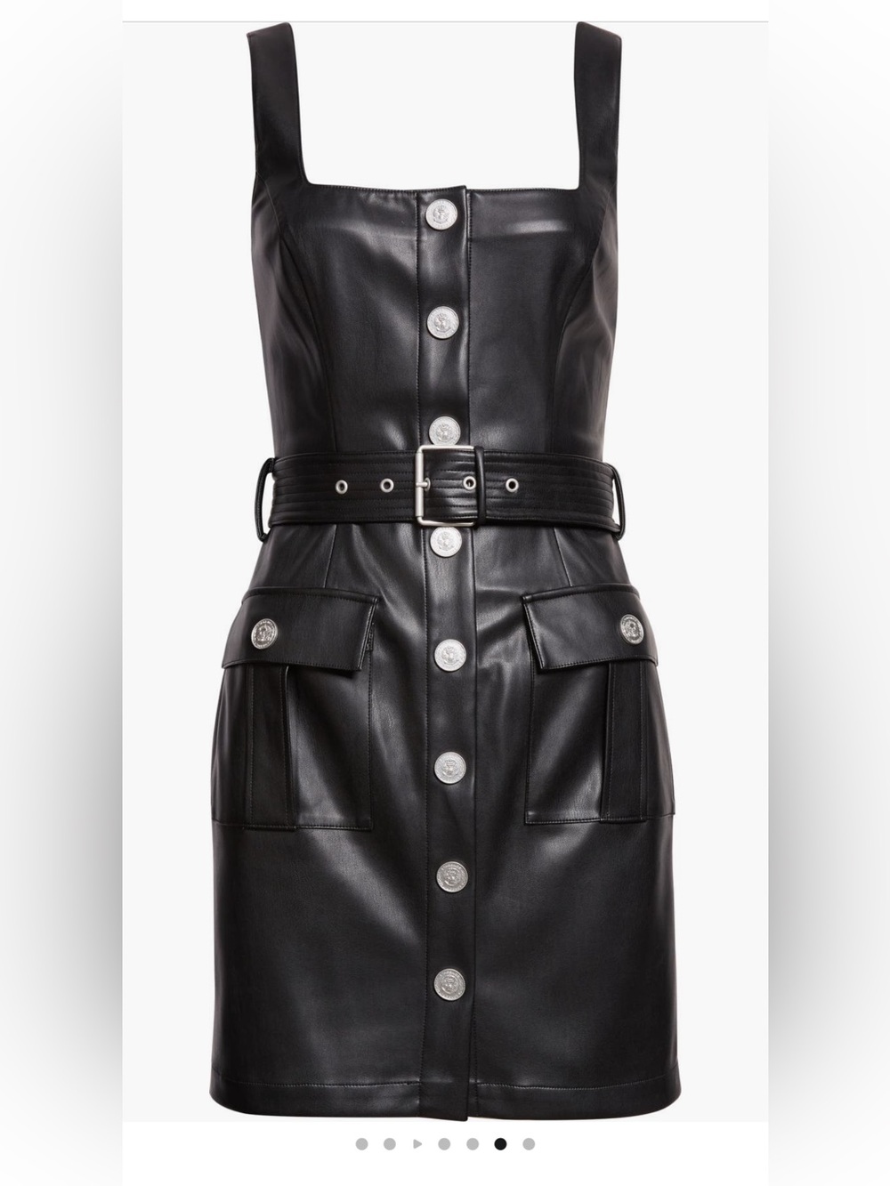 Lagence Midi Faux Leather Sleeveless Dress